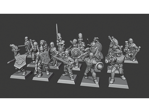 mestre guerra Império escaramuçadores 10mm fantasia humanos imperial miniaturas minis soldados espadachins jogos 3d print model - Mito3D