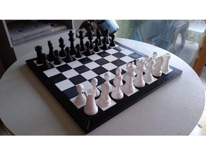 magnetic chess board + pieces 3d print model - Mito3D