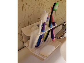 Zahnbürste Halter Unterstützung Seife Gericht Seifenschale 3d print model - Mito3D