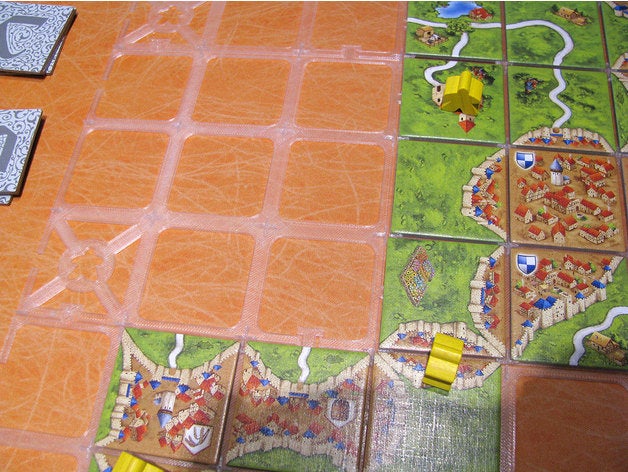 carcassonne 3x3 tile grid & holder 3D print model - Mito3D