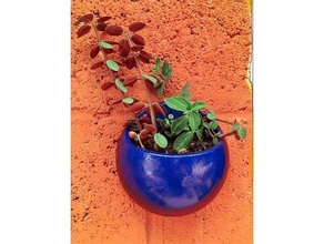 halfsphere wall planter planters pot 3d print model - Mito3D