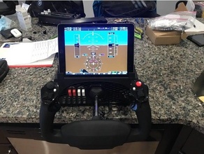 honeycomb alpha yoke flight simulator ipad mount high 3d print model - Mito3D