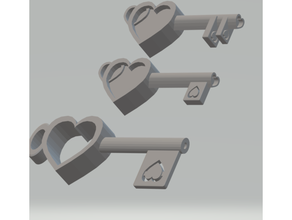 fhw square heart key set acessory cosplay prop cosplays accessory ender3 3d print model - Mito3D