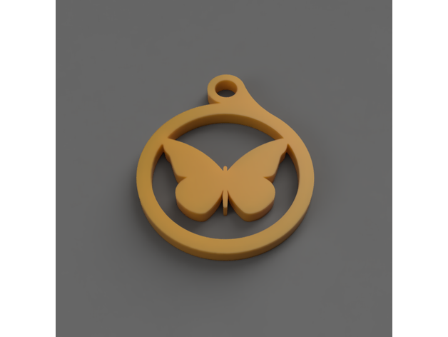 farfalla portachiavi chiave catena 3D print model - Mito3D