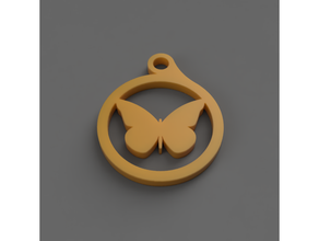butterfly keychain key chain 3d print model - Mito3D