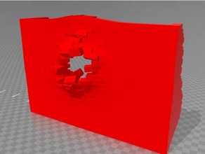Schuss Backstein Mauer gebrochen Terrain 3d print model - Mito3D