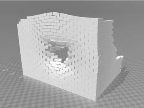 tiro tijolo parede 2 quebrado terreno 3d print model - Mito3D