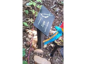 cockatiel bird memorial stone grave marker 3d print model - Mito3D