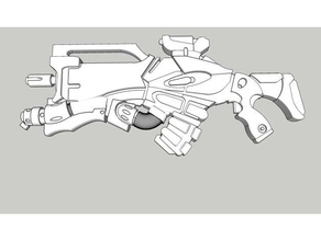nomad combi rifle light flamethrower corvus belli infinity game 3d print model - Mito3D
