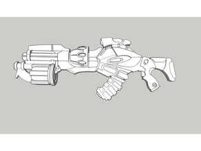 nomad multi rifle light grenade launcher corvus belli infinity game 3d print model - Mito3D