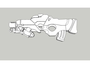 yu jing combi rifle ligero echador llama corvus Belli infinito juego 3d print model - Mito3D