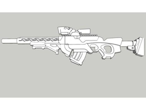 yu jing tiratore scelto fucile corvus belli infinito gioco 3d print model - Mito3D