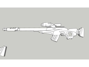 yu jing multi tireur d'élite fusil corvus belli infini Jeu 3d print model - Mito3D