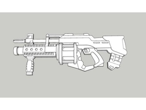 haqqislam rifle light grenade launcher corvus belli infinity game 3d print model - Mito3D