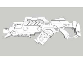 combi rifle ligero granada lanzacohetes corvus Belli infinito juego 3d print model - Mito3D