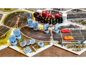 rallyman gt token set boardgame miniatures 3d print model - Mito3D