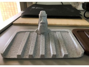 moai sapone 3dprinter popolo detersivo per i piatti piatto titolare supporto vassoio 3d print model - Mito3D