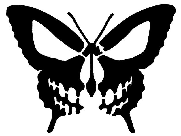 butterfly stencil bug insect skull 3D print model - Mito3D