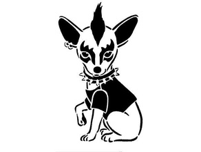 chihuahua stencil animal dog mammal punk pup puppy 3d print model - Mito3D