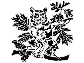 owl stencil 2 bird nocturnal predator 3d print model - Mito3D