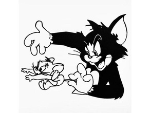 Tom Jerry 2d 2dart Wandkunst 3dwallart Katze Maus Schablone 3d print model - Mito3D