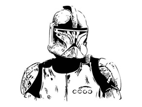 clone trooper stencil 2 clonetrooper clonewars wars disney 3d print model - Mito3D