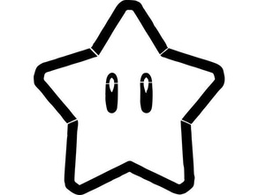 super stella stencil Mario bros superstar 3d print model - Mito3D