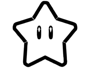 super stella stencil Mario nintendo interruttore superstar 3d print model - Mito3D