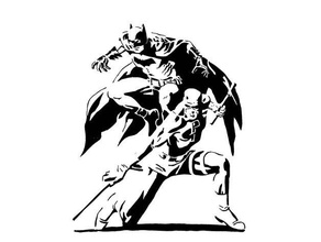 batman daredevil stencil art bat blind bruce wayne dc comics hero marvel matt murdock space marine vigilante 3d print model - Mito3D