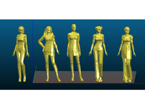 poli fêmea personagens exportar cgtrader anime menina corpo personagem figura meninas polígono sexy girl 3d print model - Mito3D