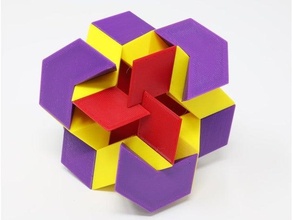 rosebud puzzle rhombic dodecahedron stewart coffin 3d print model - Mito3D