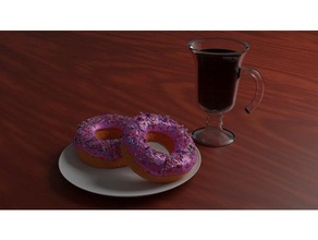 donut coffee blender blender3d 3d file coffeee cup donuts 3d print model - Mito3D