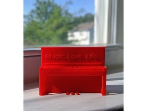 droit piano musique l'amour vie phrase instrument musical pédales 3d print model - Mito3D