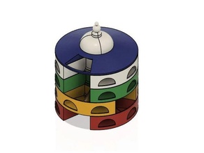 yurt rotate small parts storage box 3d print model - Mito3D