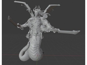 evil space snake-man lord 3d print model - Mito3D