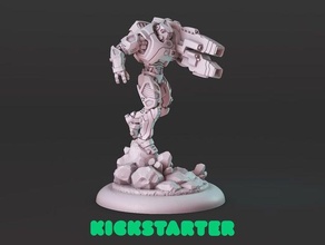 battledrill - bioss equalizer android cannon cyborg hexy miniature robot sci-fi scifi soldier star scrappers tabletop wargame weapon 3d print model - Mito3D