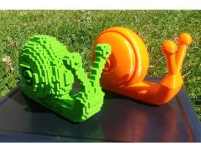 snail smooth pixelated pixel art voxel 3d print model - Mito3D