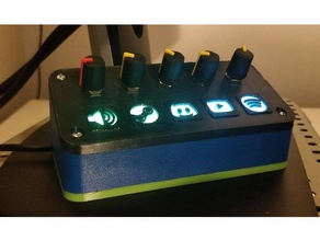 deej volume control case arduino nano neopixel potentiometer 3d print model - Mito3D
