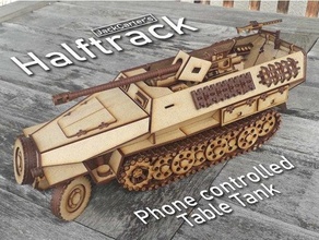 lasercut rc halftrack 3mm mdf radio control car truck tank wood ww2 german 3d print model - Mito3D