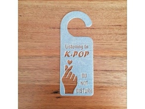kpop door handle disturb sign bts christmas gift hallyu k-pop korea pop music stocking 3d print model - Mito3D