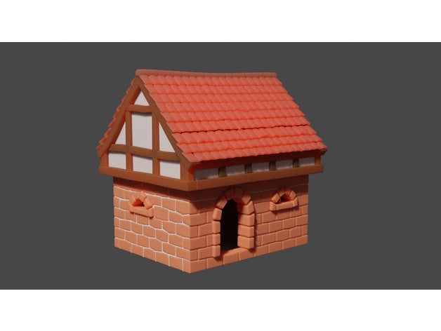 poly mittelalterlich Haus 28mm Brettspiel dnd Tischplatte Terrain Tudor 3D print model - Mito3D