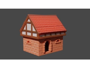poly medieval house 28mm boardgame dnd tabletop terrain tudor 3d print model - Mito3D