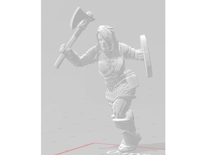 female fighter brawler dnd mini miniature warrior 3d print model - Mito3D