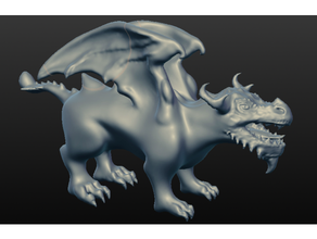 Drago liscio draghi mitico bestie 3d print model - Mito3D