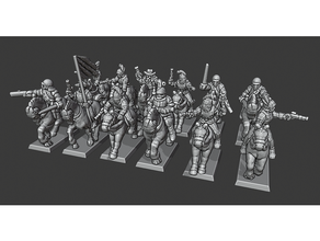warmaster empire pistoliers 10mm cavalry fantasy historical horses imperial military miniatures minis pistols riding soldiers wargames 3d print model - Mito3D