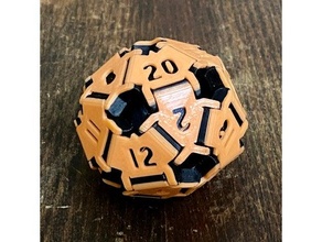 snap-together d20 number 13 fixed dice die gaming snap 3d print model - Mito3D