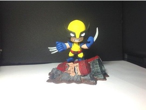 sentinelle base zmilab carcajou chibi bande dessinée cratère héros merveille miniature supporter super men 3d print model - Mito3D