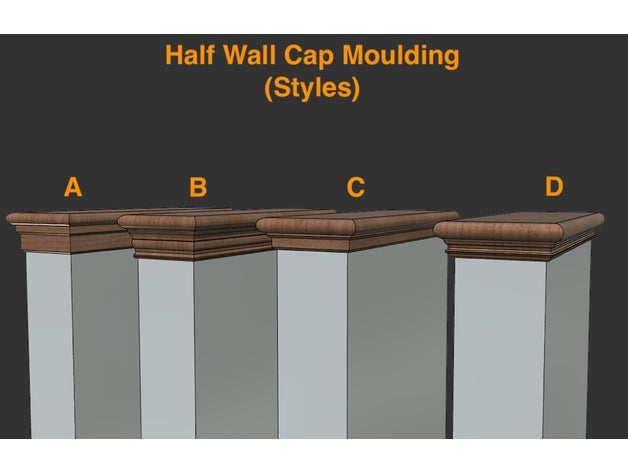 wall cap moulding 12 combinations molding 3D print model - Mito3D