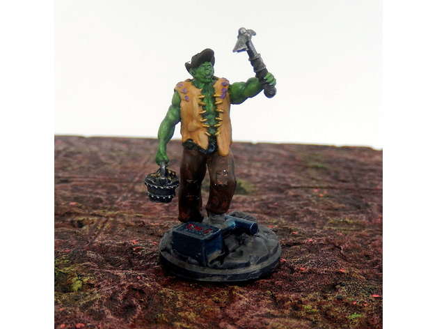 orc prospector dnd miniature dungeonsanddragons dungeons dragons miner pickaxe presupported 3D print model - Mito3D