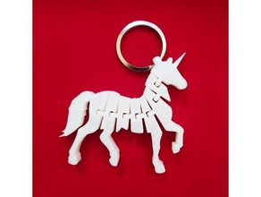 flexi Einhorn Single Extrusion + Ring 3d print model - Mito3D